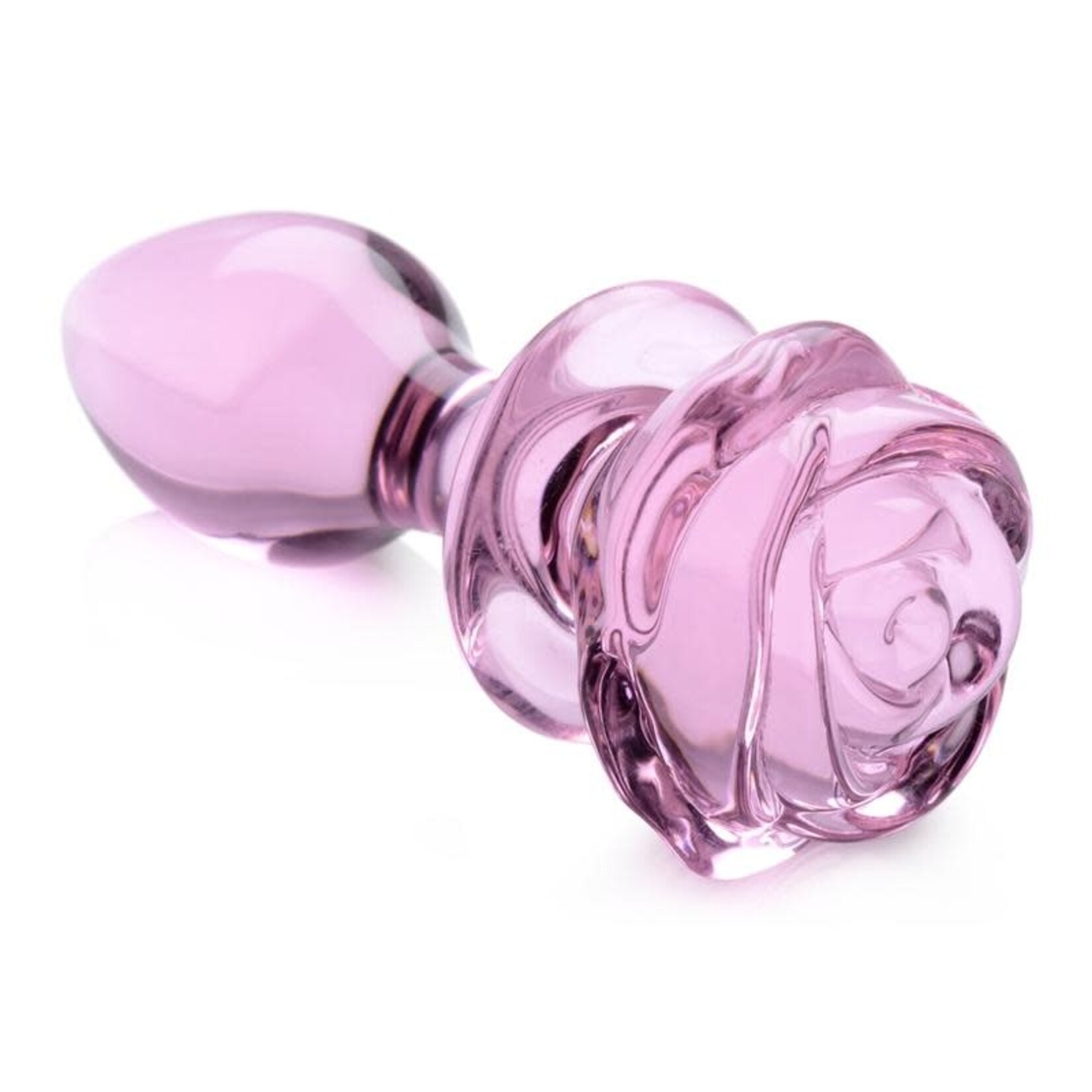 XR Brands Booty Sparks Booty Sparks Pink Rose Glass Anal Plug