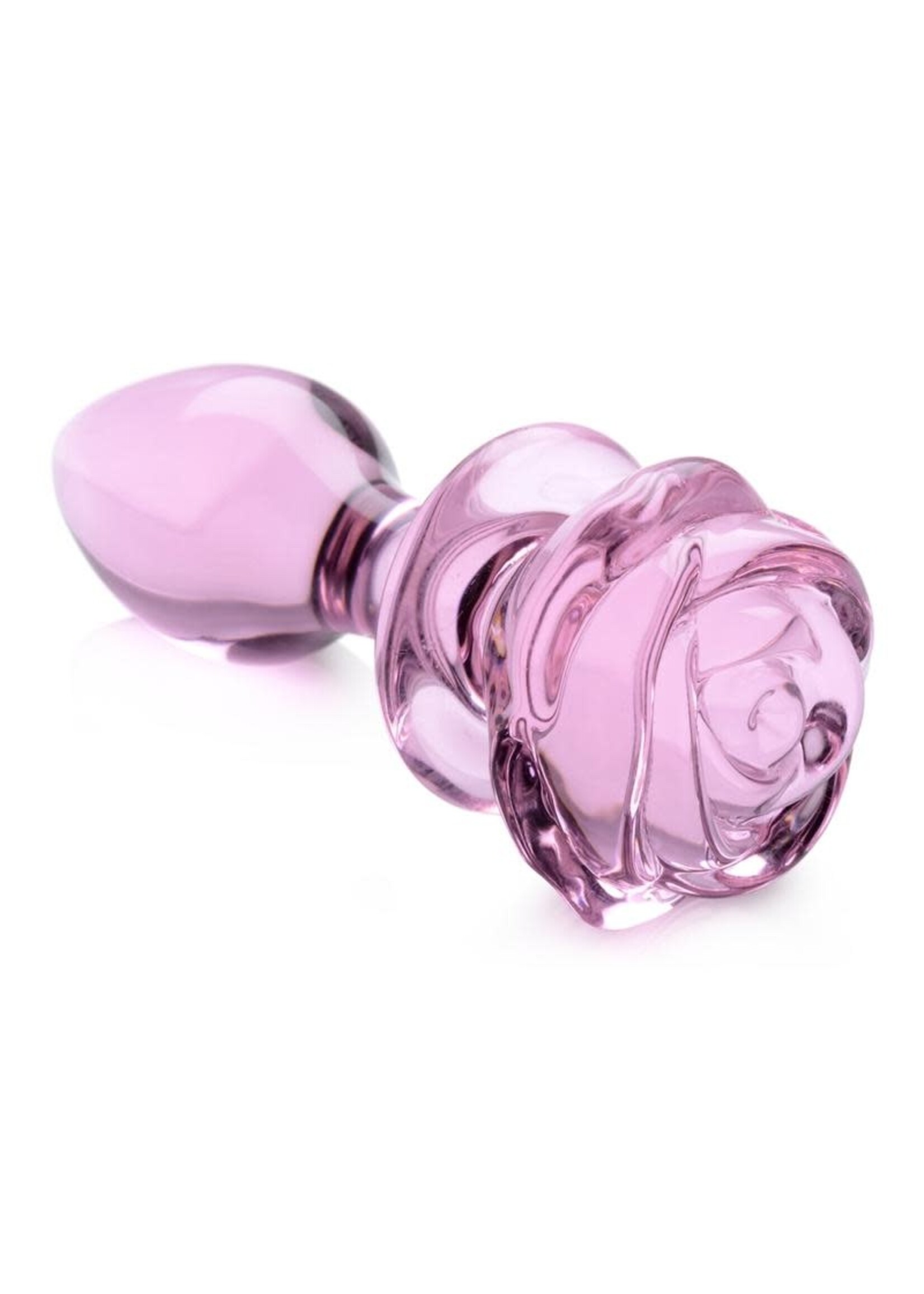 XR Brands Booty Sparks Booty Sparks Pink Rose Glass Anal Plug