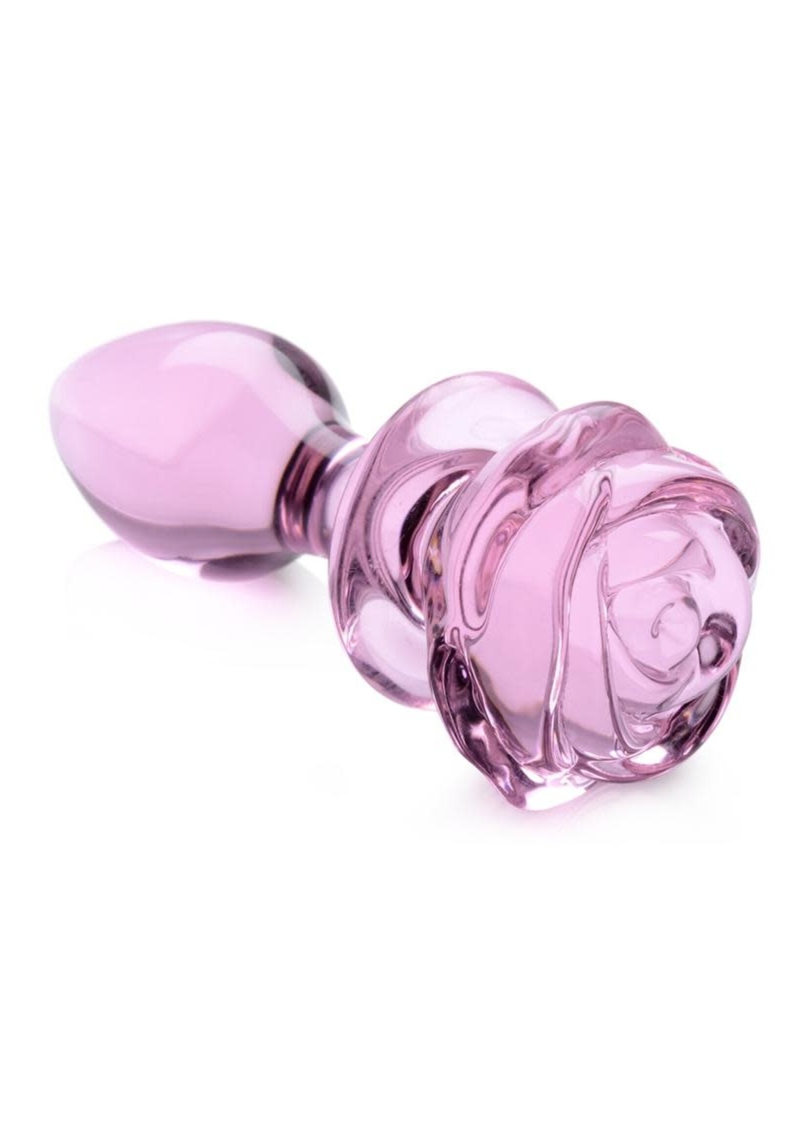 XR Brands Booty Sparks Booty Sparks Pink Rose Glass Anal Plug