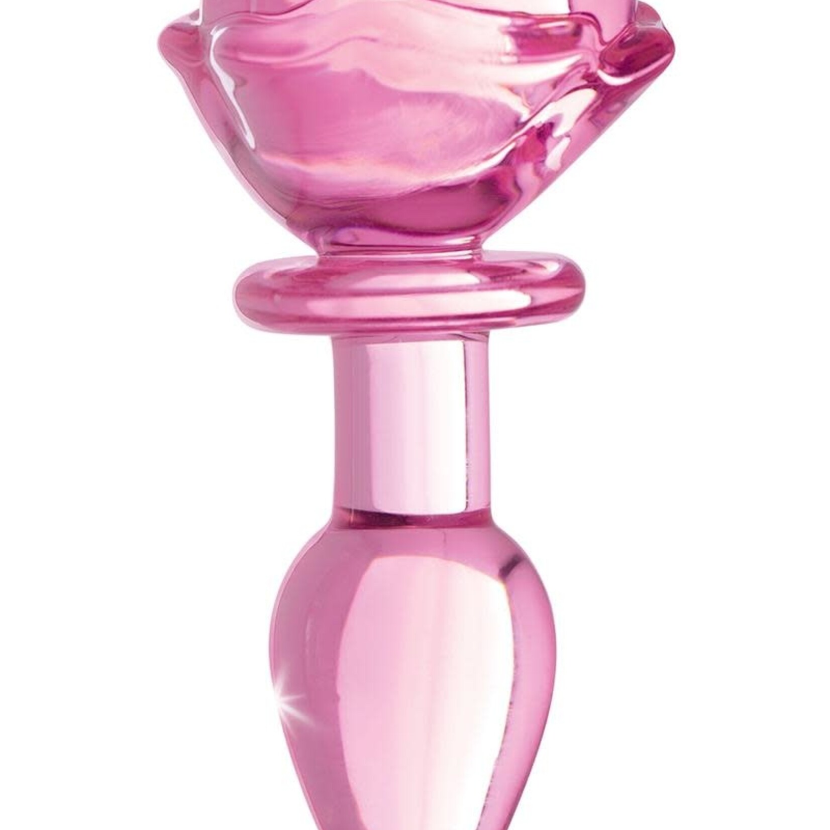 XR Brands Booty Sparks Booty Sparks Pink Rose Glass Anal Plug