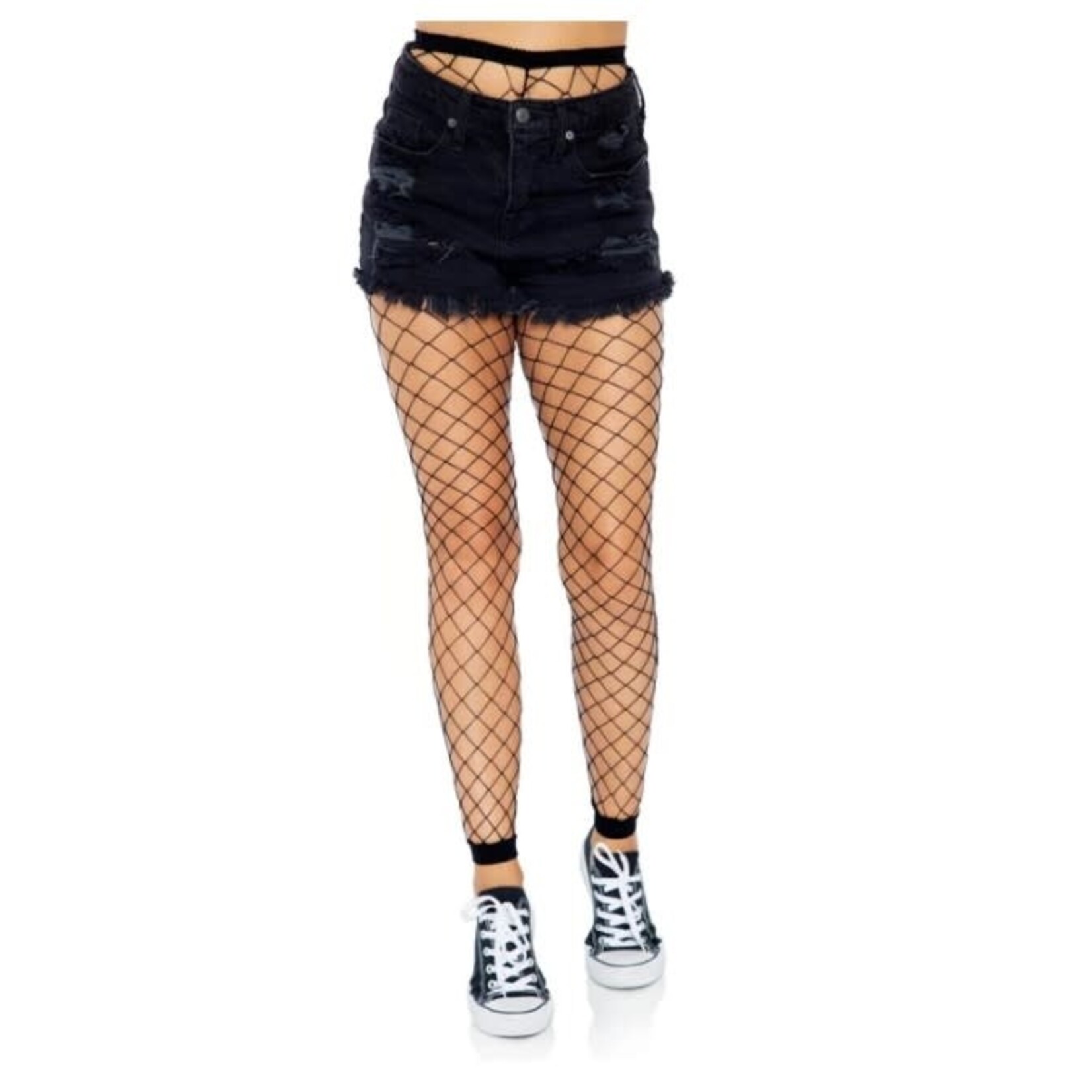 Leg Avenue Diamond Net Footless Tights O/S BLACK