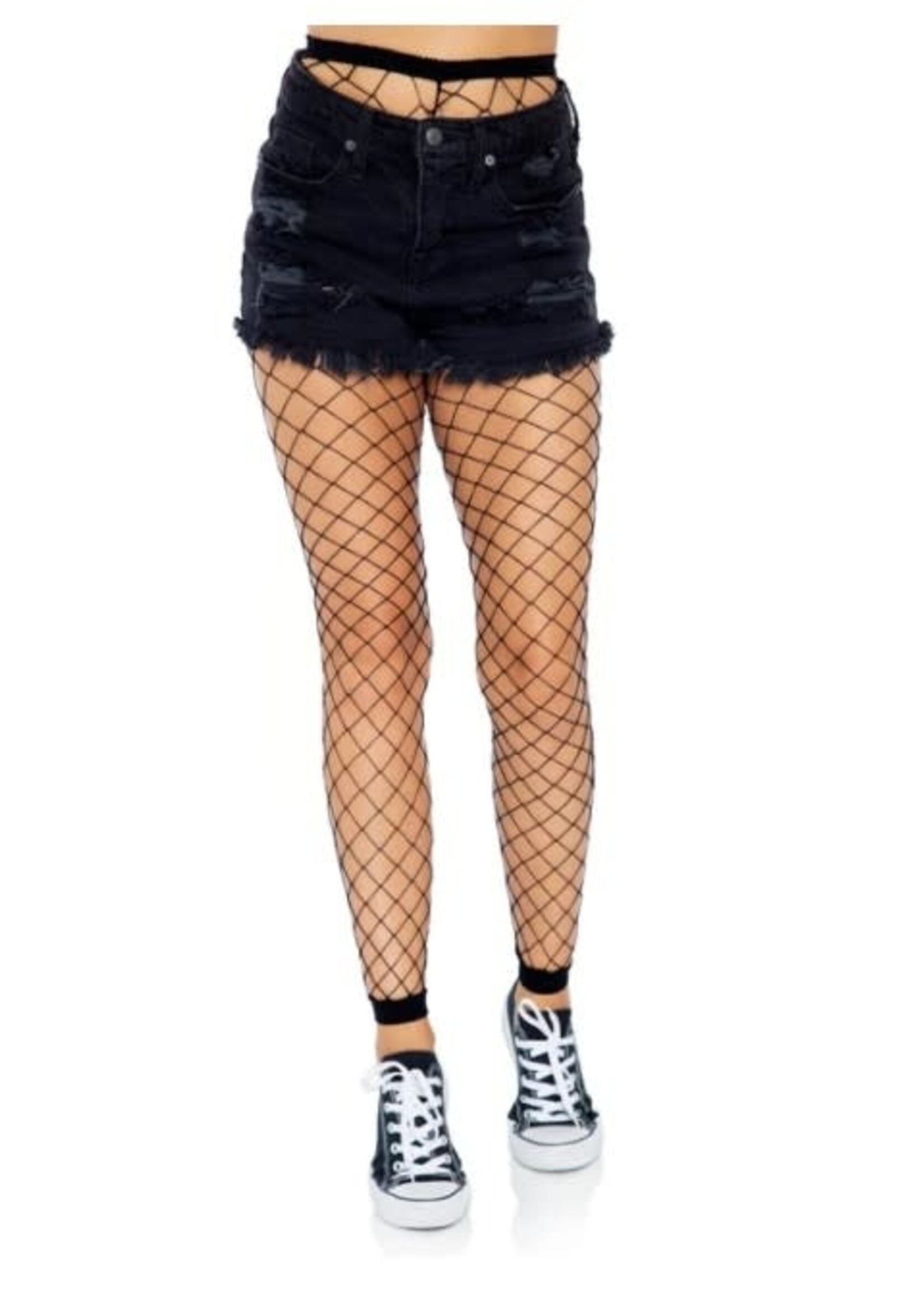 Leg Avenue Diamond Net Footless Tights O/S BLACK