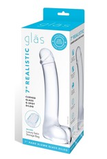 Glas Glas Realistic Curved Glass G Spot Dildo 7in - Clear