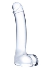 Glas Glas Realistic Curved Glass G Spot Dildo 7in - Clear