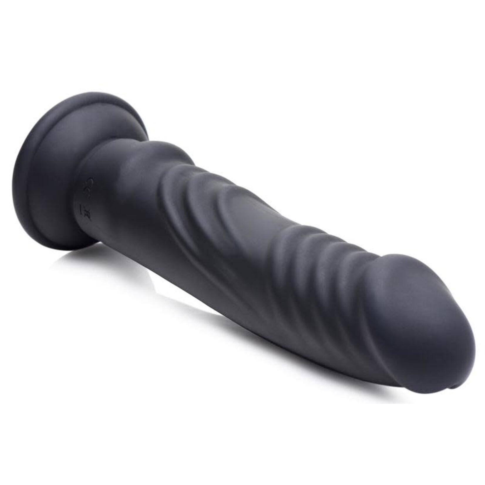 XR Brands Zeus Electrosex Zeus Vibrating & E-Stim Rechargeable Silicone Dildo With Remote Control 7.9in- Black