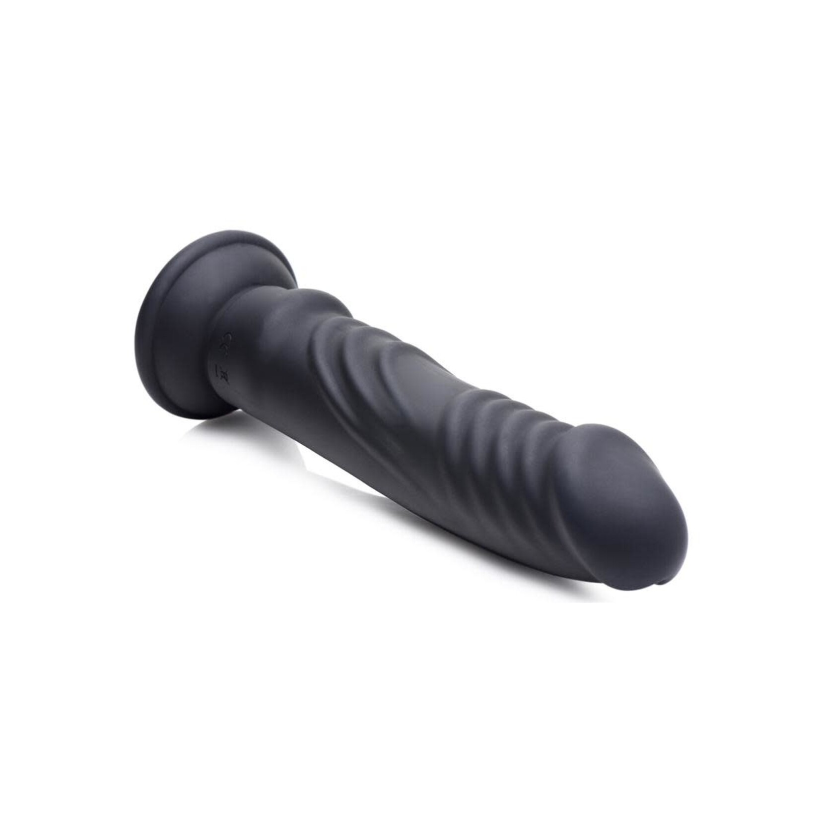 XR Brands Zeus Electrosex Zeus Vibrating & E-Stim Rechargeable Silicone Dildo With Remote Control 7.9in- Black