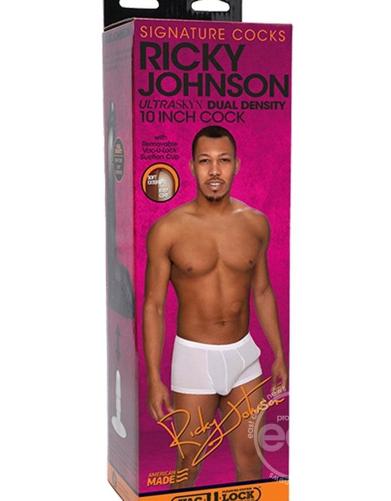 Doc Johnson Signature Cocks Ricky Johnson Dildo 10in - Chocolate