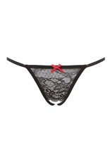 Barely Bare Barely Bare Crotchless Panty Black One Size