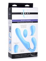 XR Brands Strap U Strap U Mighty Rider 10x Silicone Rechargeable Strapless Strap-On - Blue