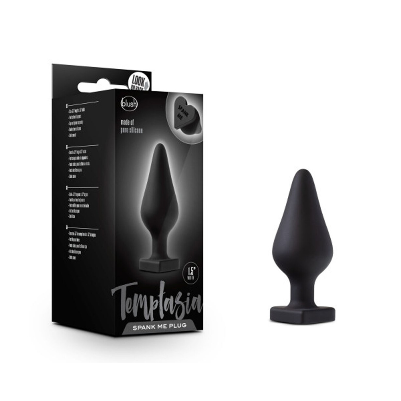 Blush Novelties Temptasia - Spank Me Butt Plug - Black