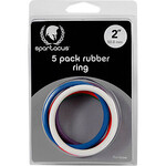 Spartacus Rubber Cock Ring 5 Pack - 2" - Rainbow