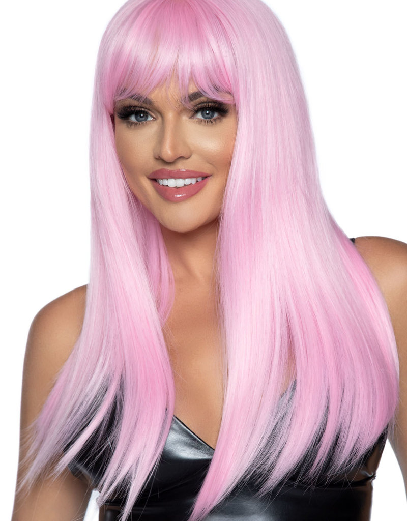 Leg Avenue Straight Wig with Bangs - Pink