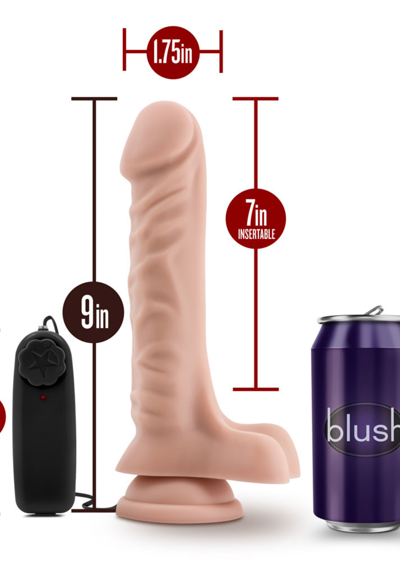 Blush Novelties Dr. Skin - Dr. James - 9 Inch Vibrating Cock With Suction Cup - Vanilla