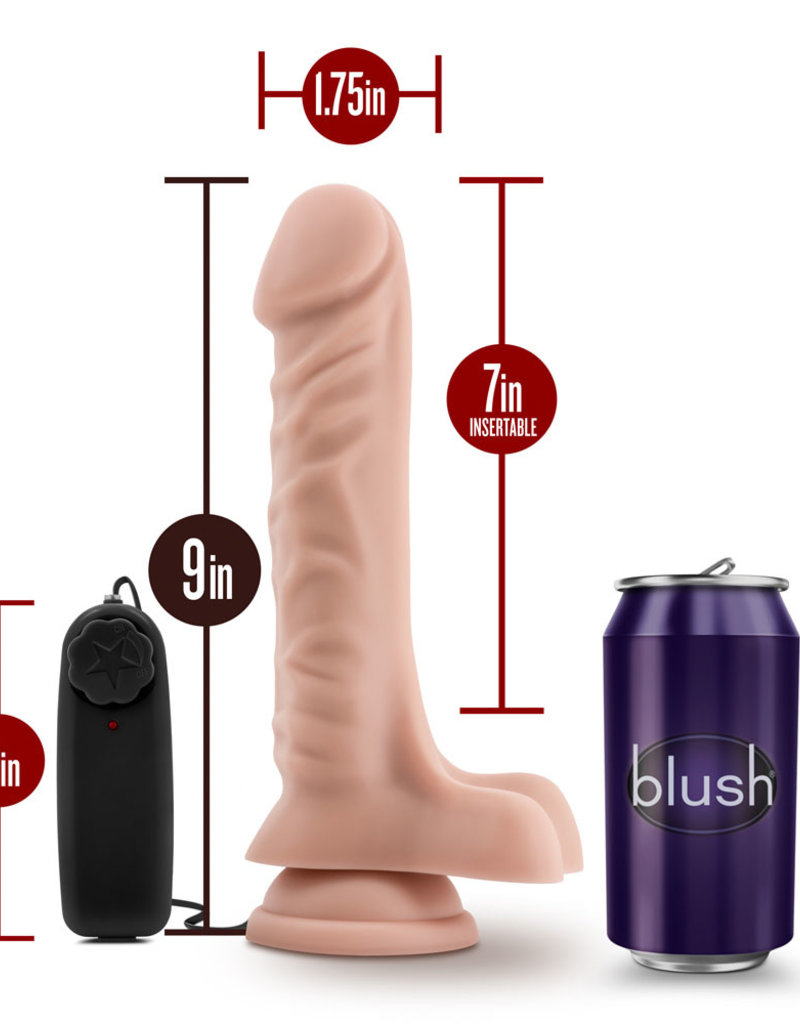 Blush Novelties Dr. Skin - Dr. James - 9 Inch Vibrating Cock With Suction Cup - Vanilla