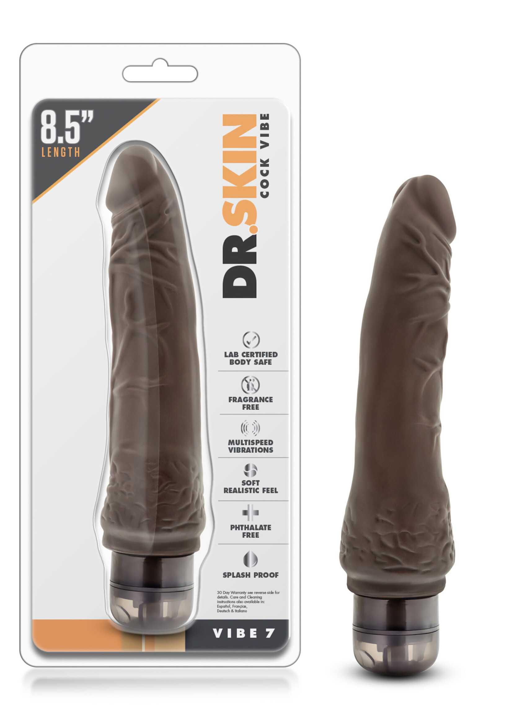 Blush Novelties Dr. Skin Vibe 7 - Chocolate