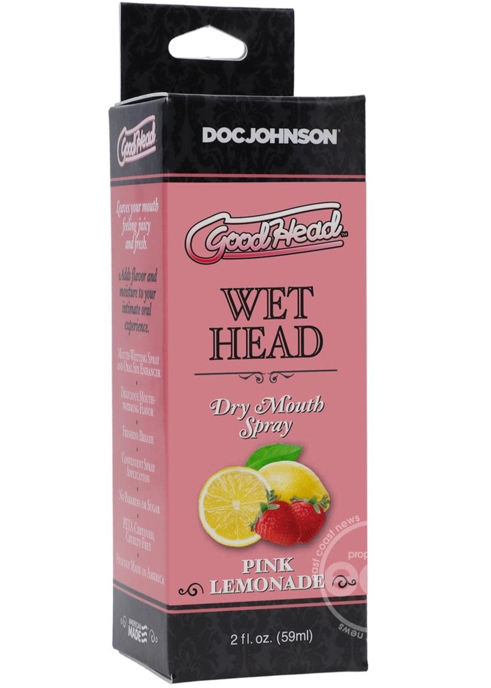 Doc Johnson GoodHead Wet Head Dry Mouth Spray Pink Lemonade 2oz