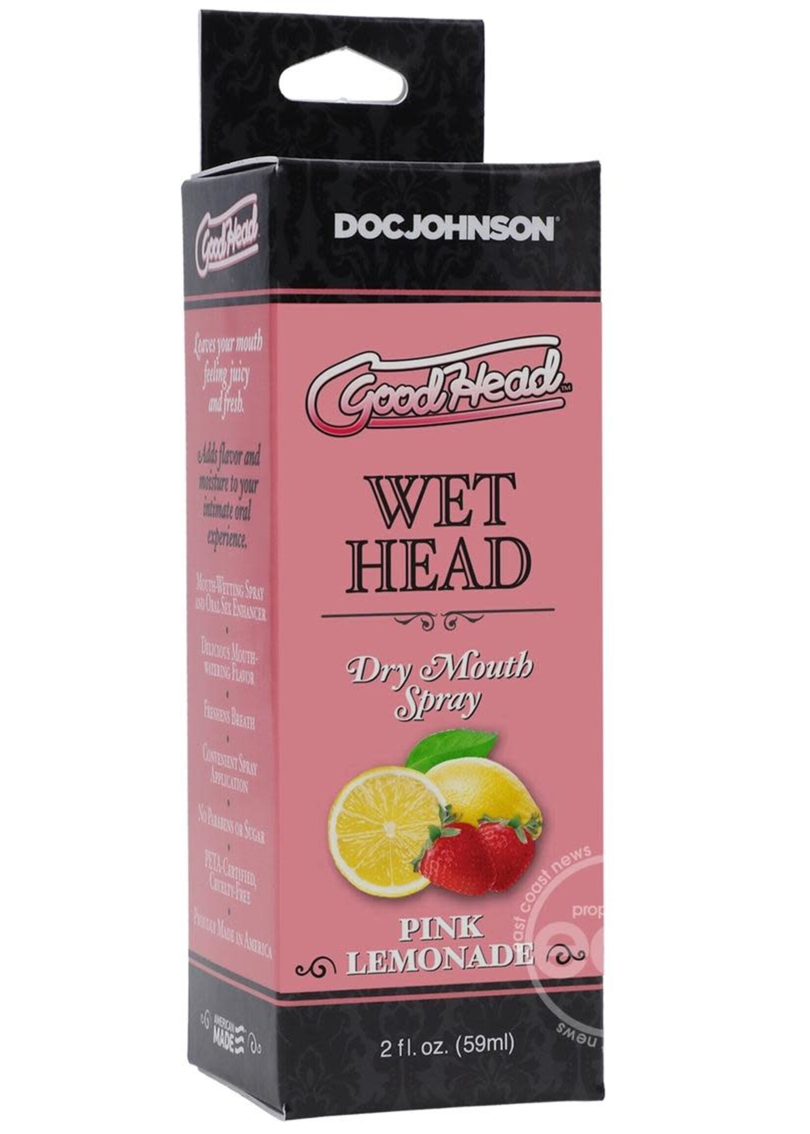 Doc Johnson GoodHead Wet Head Dry Mouth Spray Pink Lemonade 2oz