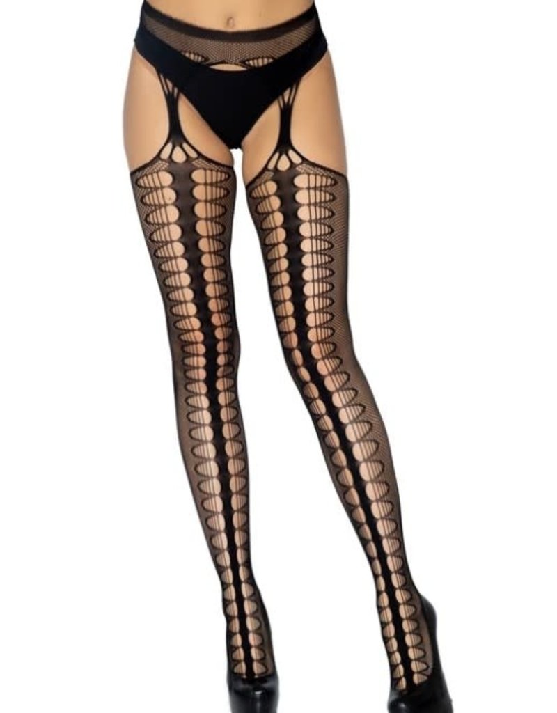 Leg Avenue Scale net suspender hose O/S BLACK