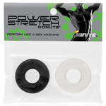 SI Novelties Ignite Power Stretch Donut Cock Ring - Clear/Black Pack of 2