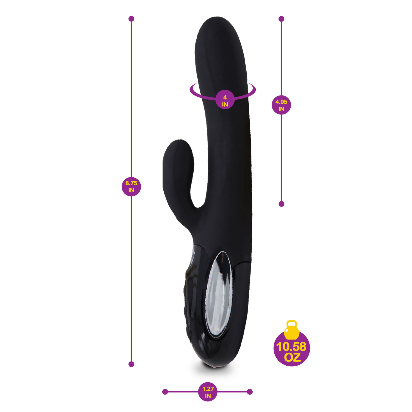 Viben Hypnotic - Black - Thrusting Rabbit With Swinging Clitoral Stimulator