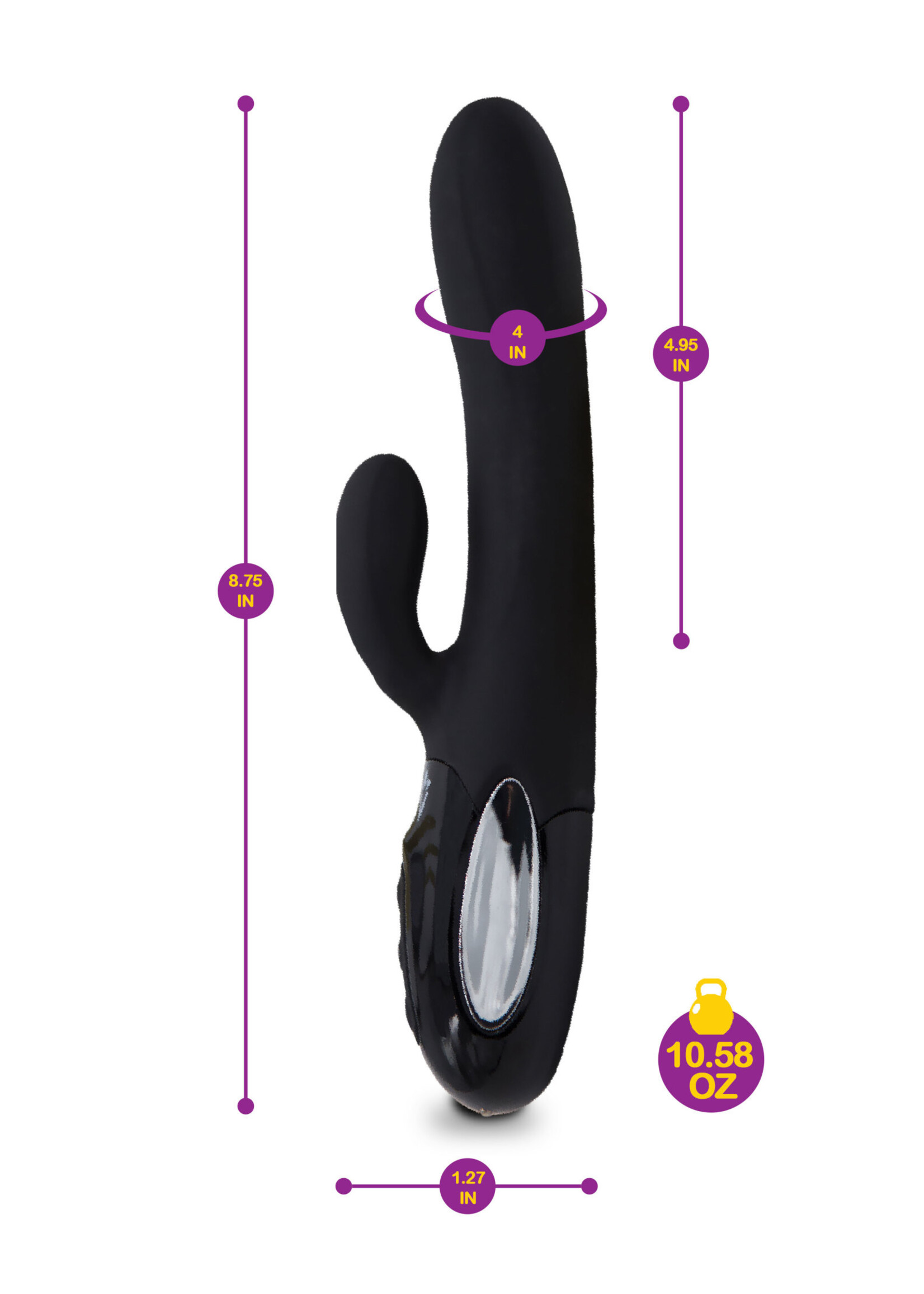 Viben Hypnotic - Black - Thrusting Rabbit With Swinging Clitoral Stimulator