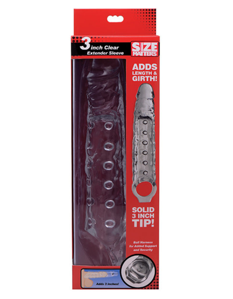 XR Brands Size Matters Size Matters 3 Inch Penis Extender Sleeve Clear 10.75 Inches