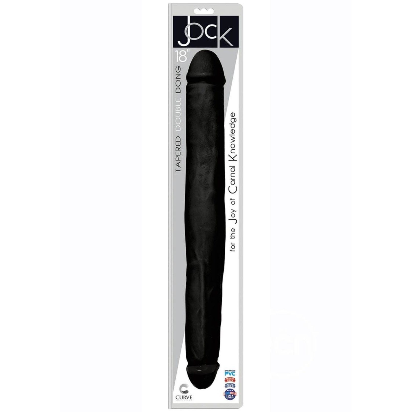 Curve Jock Tapered Double Dildo 18in - Black