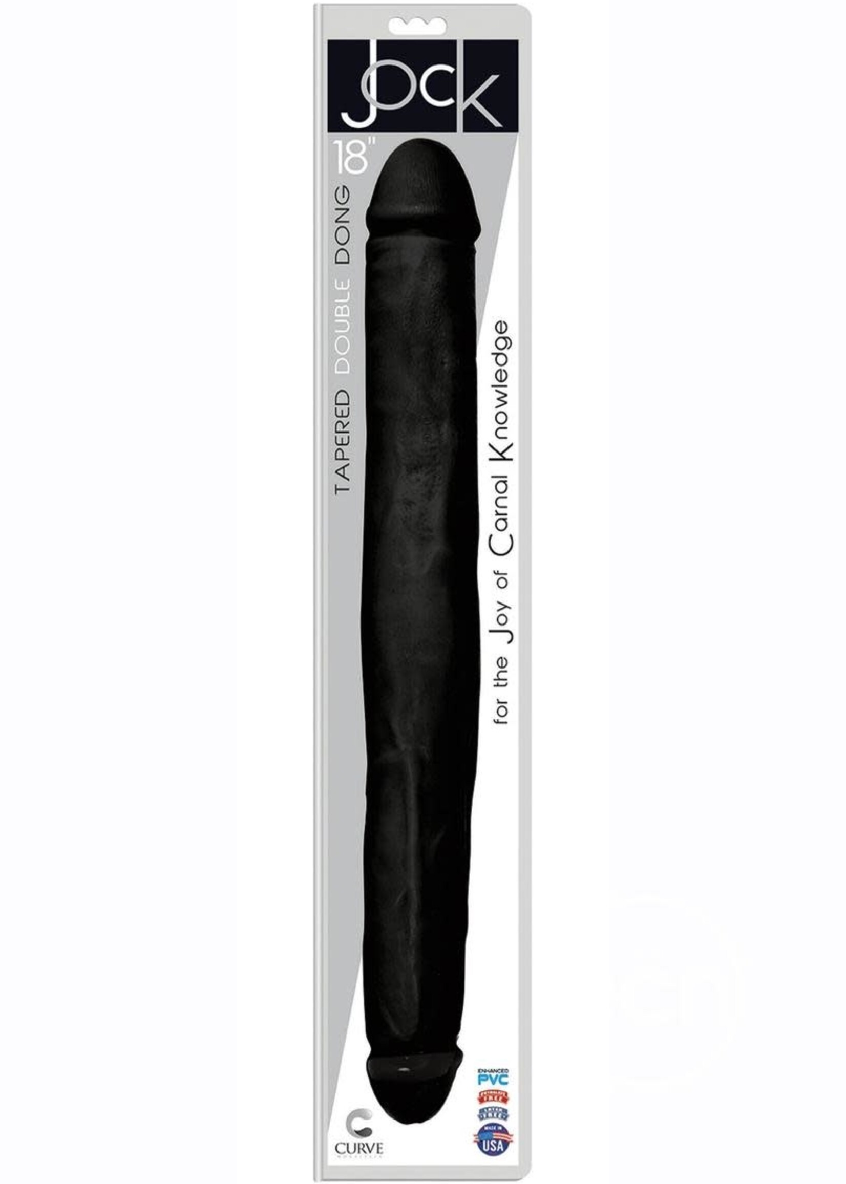 Curve Jock Tapered Double Dildo 18in - Black