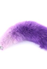Touch of Fur 14-17" White Fox Dyed Lavender Purple on Large Stainless Steel