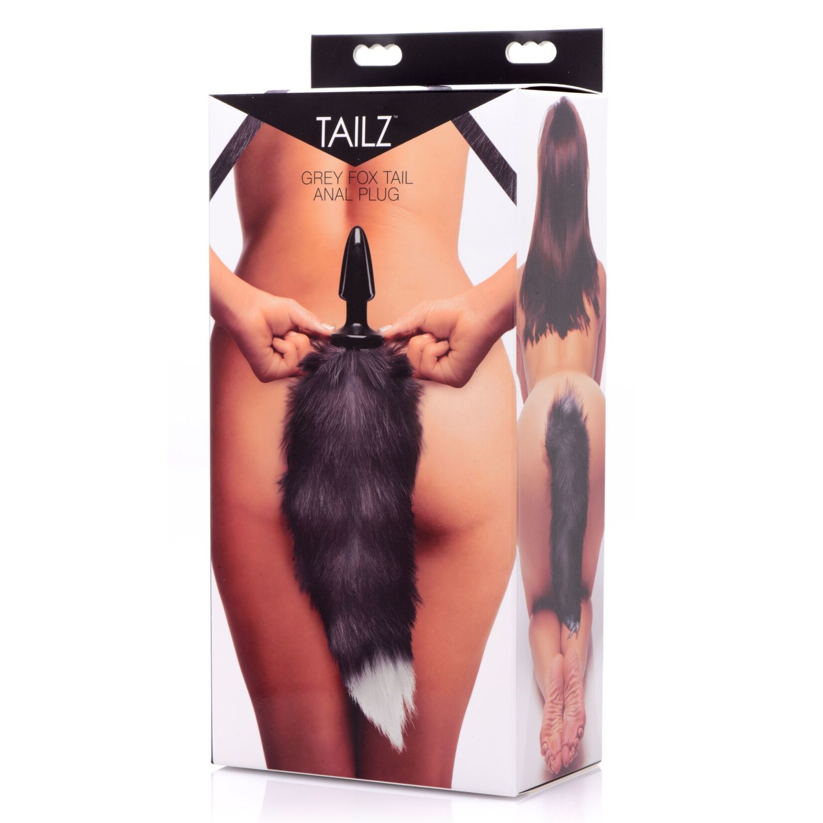 XR Brands Tailz Grey Fox Tail Anal Plug