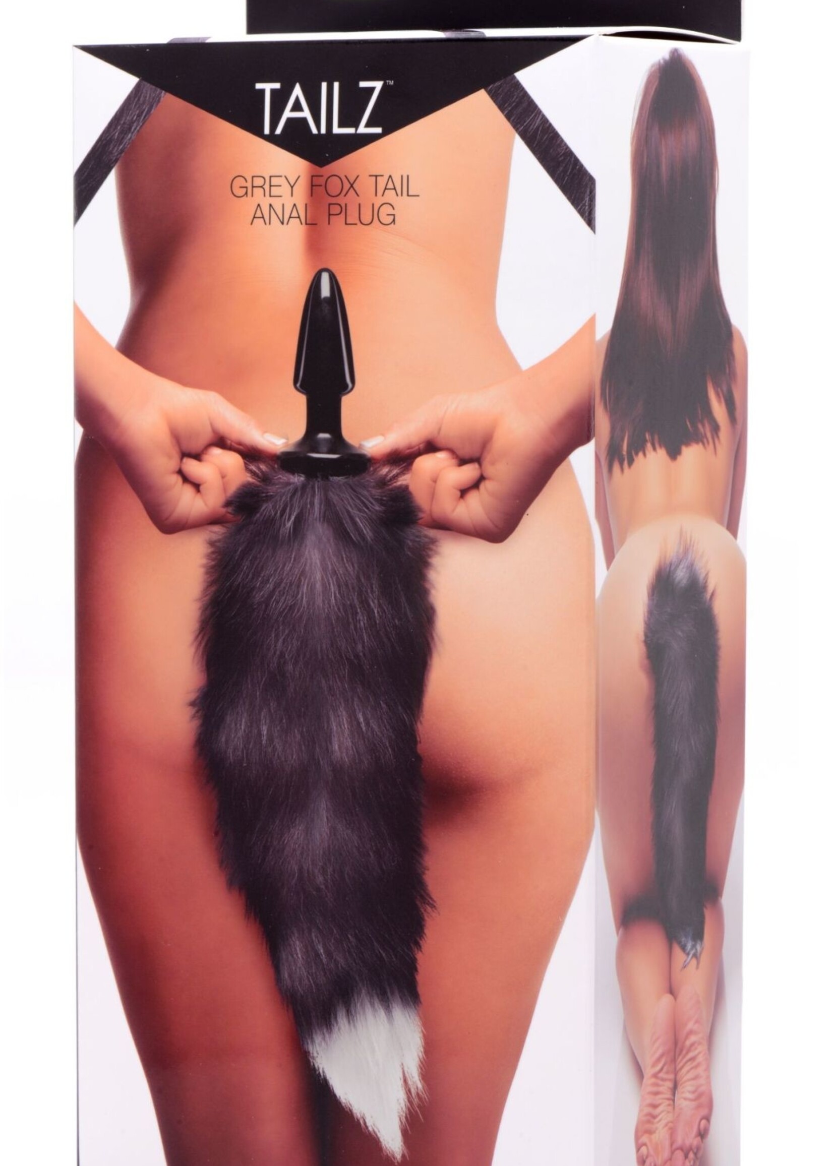 XR Brands Tailz Grey Fox Tail Anal Plug