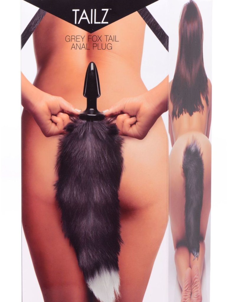 XR Brands Tailz Grey Fox Tail Anal Plug