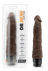 Blush Novelties Dr. Skin - Cock Vibe 1 - 9 Inch Vibrating Cock - Chocolate