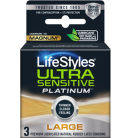 Lifestyle Condoms LifeStyles Ultra Sensitive Platinum Large - 3 pk