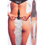 XR Brands Tailz White Fox Tail Vibrating Anal Plug