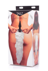 XR Brands Tailz White Fox Tail Vibrating Anal Plug