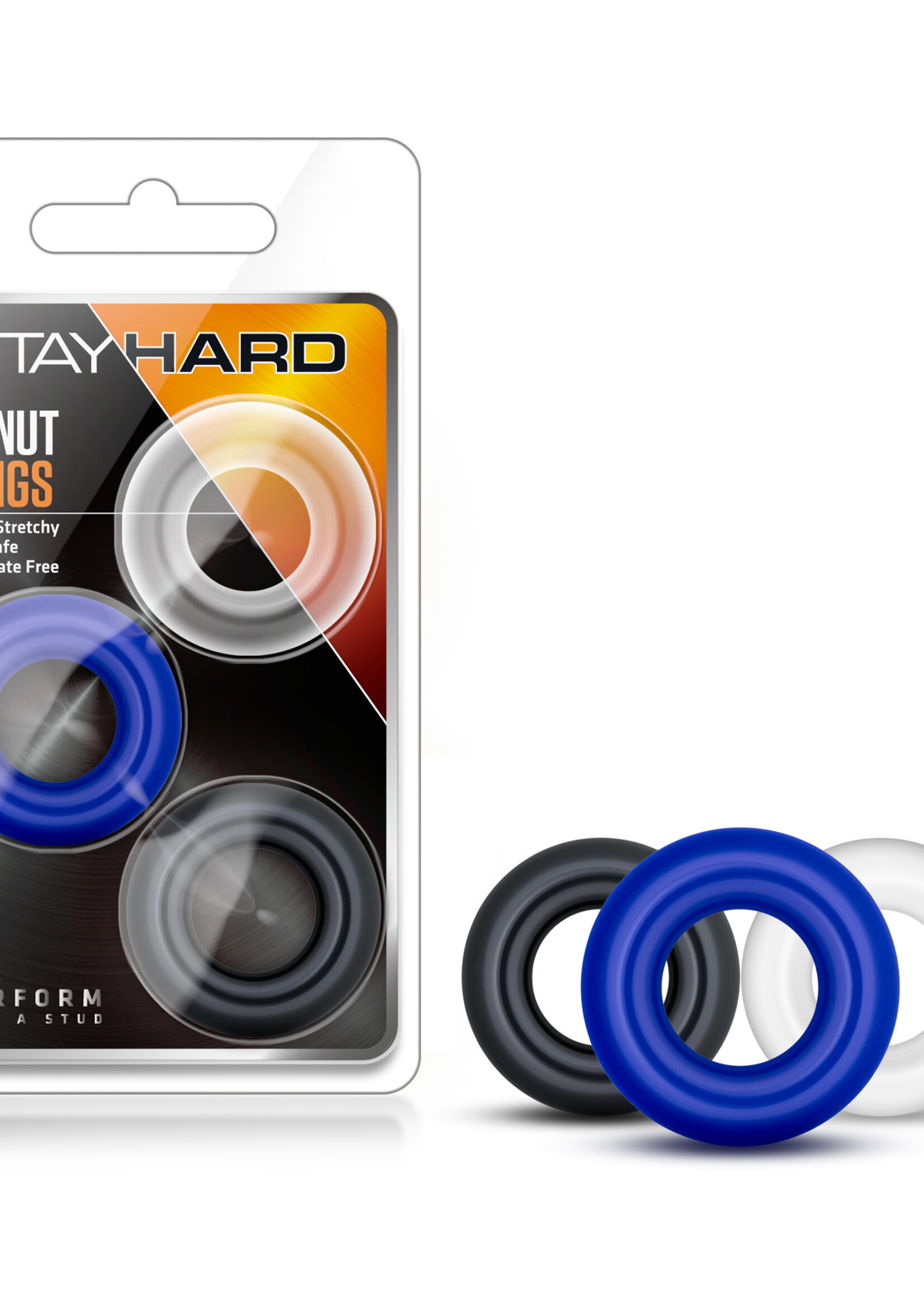 Blush Novelties Stay Hard Donut Rings - 3 Pack