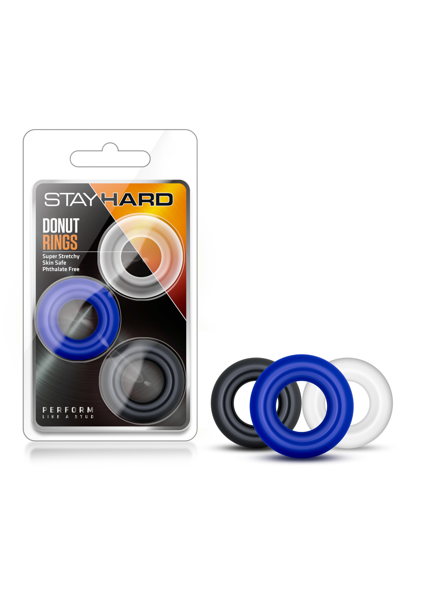 Blush Novelties Stay Hard Donut Rings - 3 Pack