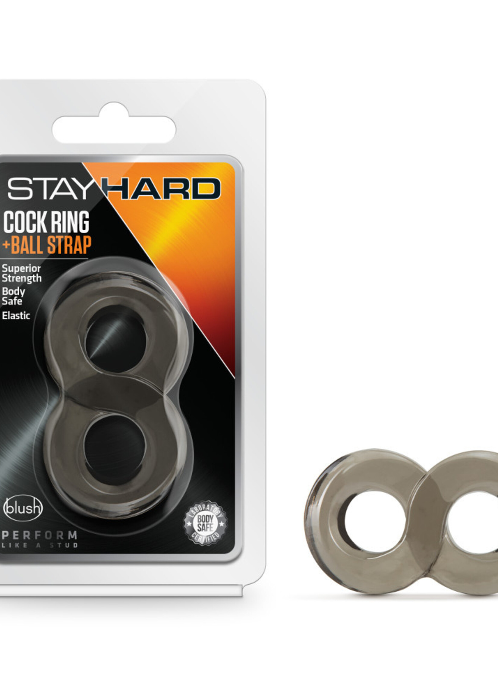 Blush Novelties Stay Hard - Cock Ring and Ball Strap - Black