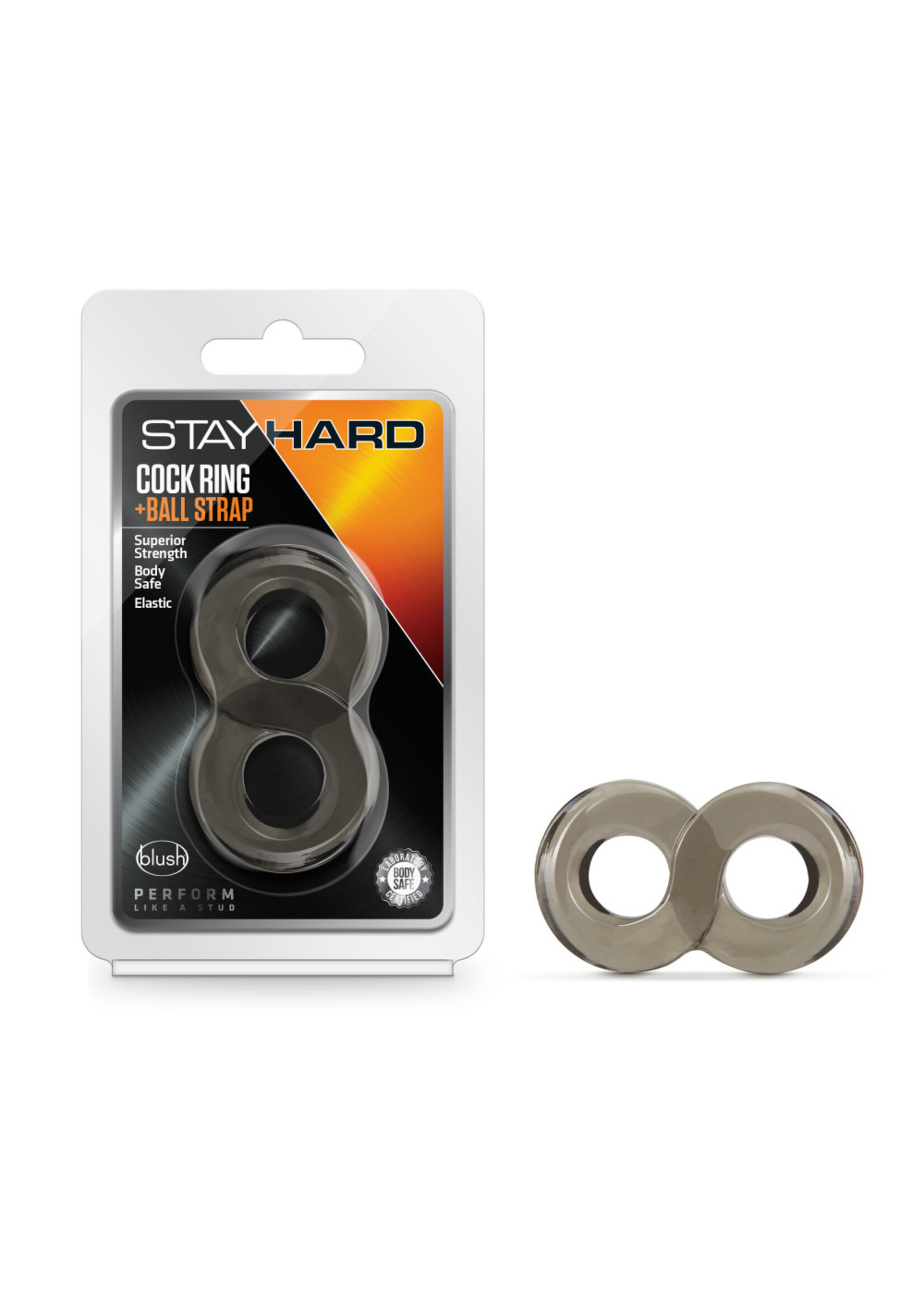 Blush Novelties Stay Hard - Cock Ring and Ball Strap - Black