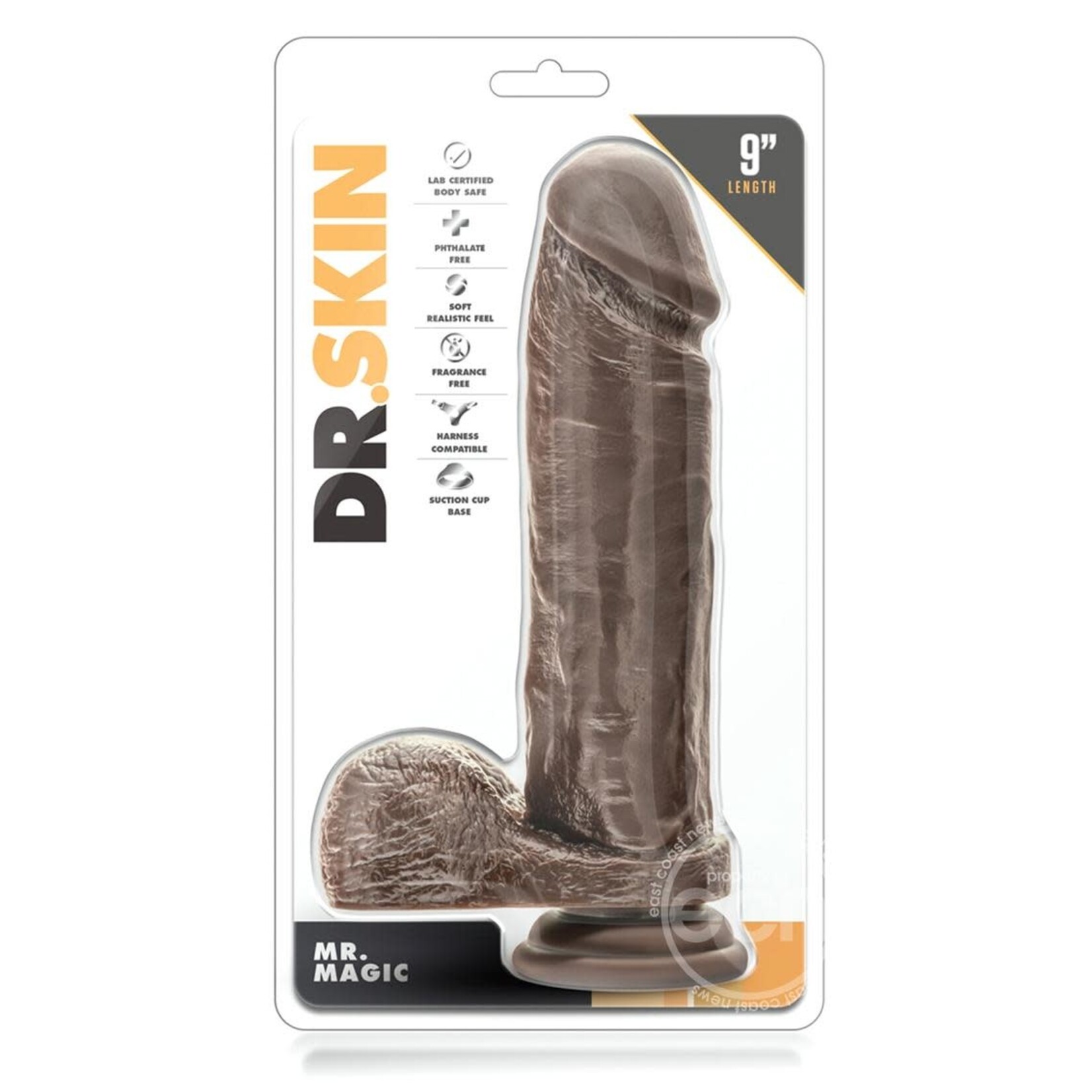 Blush Novelties Dr. Skin - Mr. Magic - 9 Inch Dildo - Chocolate
