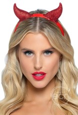 Leg Avenue Leg Avenue Latex Glitter Devil Horn Headband - O/S - Red