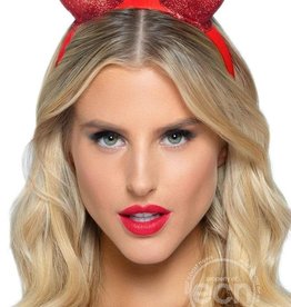 Leg Avenue Leg Avenue Latex Glitter Devil Horn Headband - O/S - Red