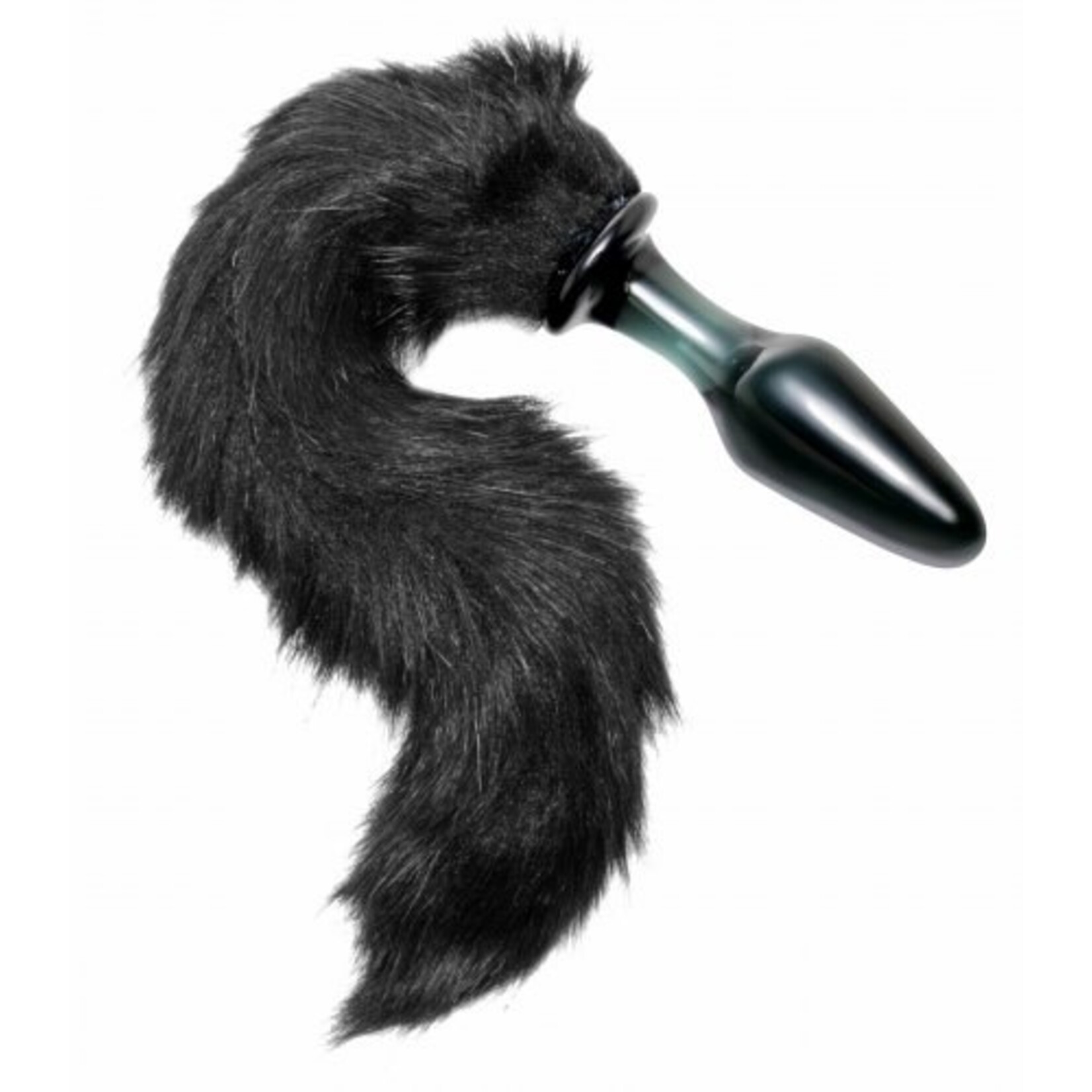 XR Brands Tailz Midnight Fox Glass Plug With Tail