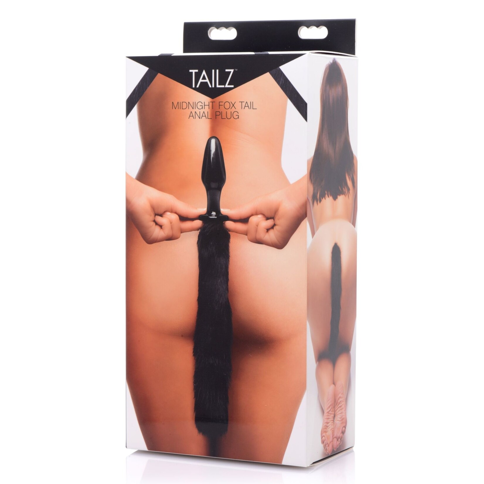 XR Brands Tailz Midnight Fox Glass Plug With Tail