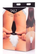 XR Brands Tailz Fluffer Bunny Tail Glass Anal Plug
