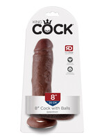 Pipedream King Cock 8-Inch Cock With Balls - Brown