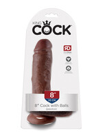 Pipedream King Cock 8-Inch Cock With Balls - Brown