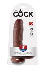 Pipedream King Cock 8-Inch Cock With Balls - Brown