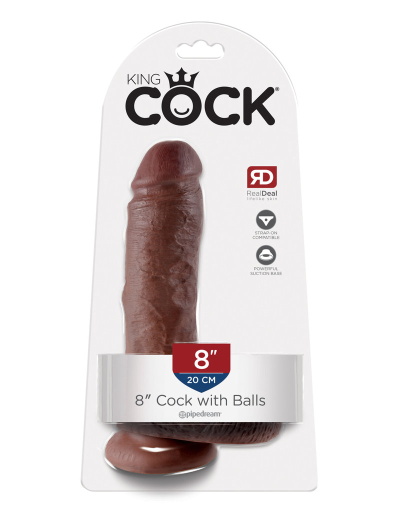 Pipedream King Cock 8-Inch Cock With Balls - Brown